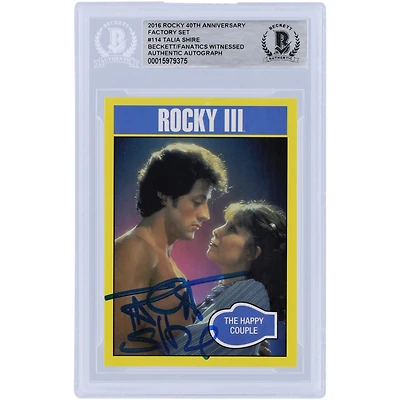 Talia Shire Autographed 2016 Topps Rocky III 40th Anniversary Factory Set #114 Beckett Fanatics Witnessed Authenticated Card