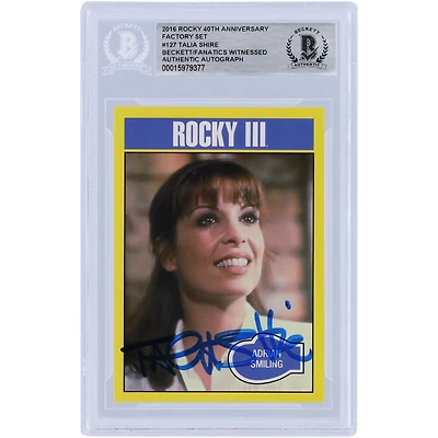 Talia Shire Autographed 2016 Topps Rocky III 40th Anniversary Factory Set #127 Beckett Fanatics Witnessed Authenticated Card