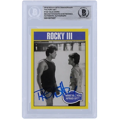 Talia Shire Rocky III Autographed 2016 Topps Rocky 40th Anniversary Factory Set #130 Beckett Fanatics Witnessed Authenticated Card