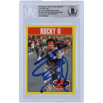 Sylvester Stallone Rocky II Autographed 2016 Topps Rocky 40th Anniversary Factory Set #61 Beckett Fanatics Witnessed Authenticated Card
