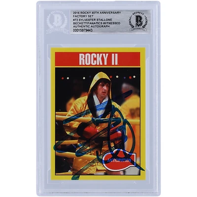 Sylvester Stallone Rocky II Autographed 2016 Topps Rocky 40th Anniversary Factory Set #72 Beckett Fanatics Witnessed Authenticated Card
