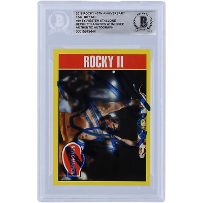 Sylvester Stallone Rocky II Autographed 2016 Topps Rocky 40th Anniversary Factory Set #89 Beckett Fanatics Witnessed Authenticated Card