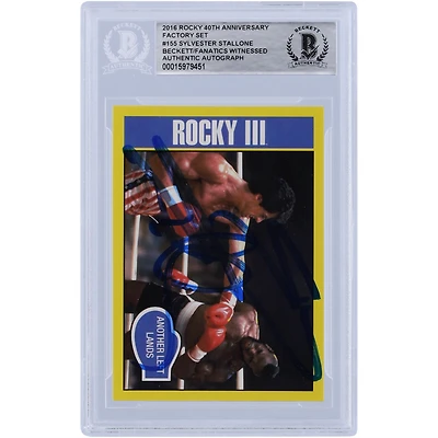 Sylvester Stallone Rocky III Autographed 2016 Topps Rocky 40th Anniversary Factory Set #155 Beckett Fanatics Witnessed Authenticated Card