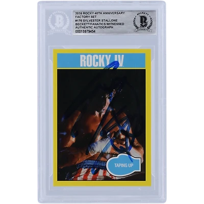 Sylvester Stallone Rocky IV Autographed 2016 Topps Rocky 40th Anniversary Factory Set #176 Beckett Fanatics Witnessed Authenticated Card