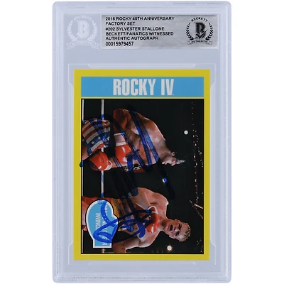 Sylvester Stallone Rocky IV Autographed 2016 Topps Rocky 40th Anniversary Factory Set #202 Beckett Fanatics Witnessed Authenticated Card