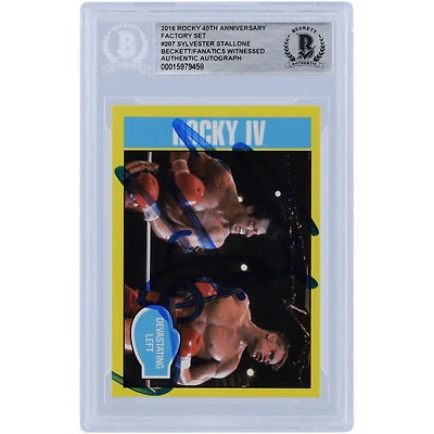 Sylvester Stallone Rocky IV Autographed 2016 Topps Rocky 40th Anniversary Factory Set #207 Beckett Fanatics Witnessed Authenticated Card