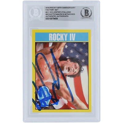 Sylvester Stallone Rocky IV Autographed 2016 Topps Rocky 40th Anniversary Factory Set #211 Beckett Fanatics Witnessed Authenticated Card