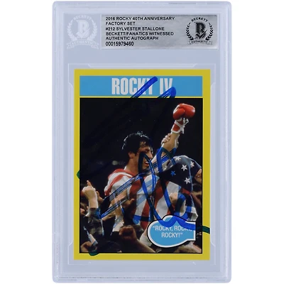 Sylvester Stallone Rocky IV Autographed 2016 Topps Rocky 40th Anniversary Factory Set #212 Beckett Fanatics Witnessed Authenticated Card