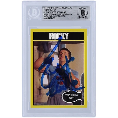 Sylvester Stallone Autographed 2016 Topps Rocky 40th Anniversay Factory Set #1 Beckett Fanatics Witnessed Authenticated Card