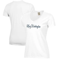 Women's  White University of Mary Washington Eagles Script Logo Comfort Wash V-Neck T-Shirt