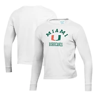 Youth  White Miami Hurricanes Mascot Comfort Wash Long Sleeve T-Shirt