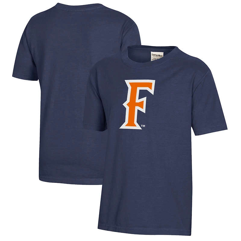 Youth Heather Navy Cal State Fullerton Titans Logo Comfort Wash T-Shirt