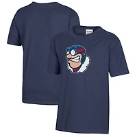 Youth  Heather Navy Dayton Flyers Logo Comfort Wash T-Shirt