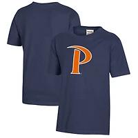 Youth  Heather Navy Pepperdine Waves Logo Comfort Wash T-Shirt