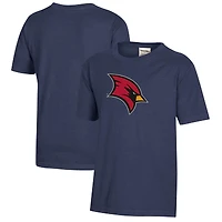 Youth  Heather Navy Saginaw Valley State Cardinals Logo Comfort Wash T-Shirt