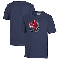 Youth  Heather Navy St. John's Red Storm Logo Comfort Wash T-Shirt