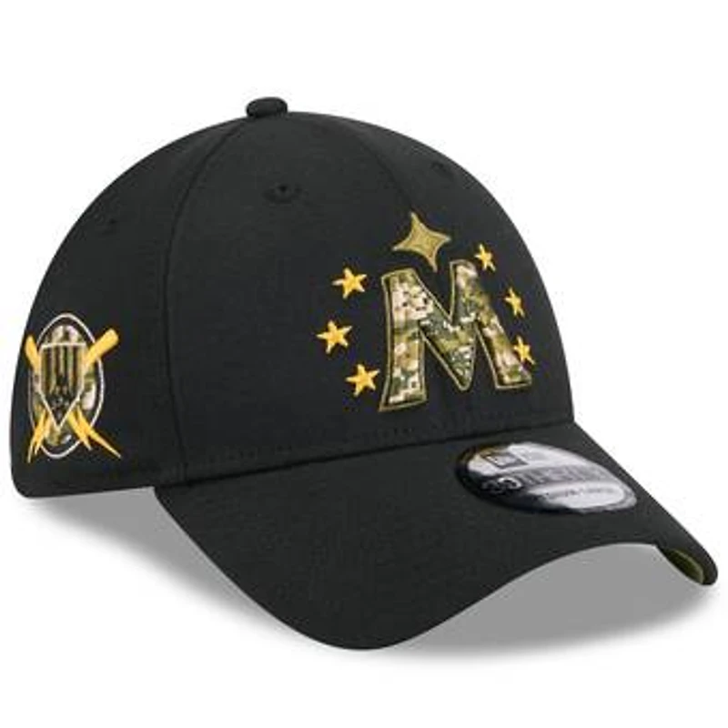 Men's New Era Black Minnesota Twins 2024 Armed Forces Day 39THIRTY Flex Hat