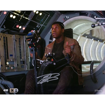John Boyega Star Wars Autographed 8" x 10" Finn Flying Photograph - Topps Authentic