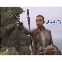 Daisy Ridley Star Wars: The Force Awakens Autographed 12" x 18" Holding Light Saber Photograph - BAS