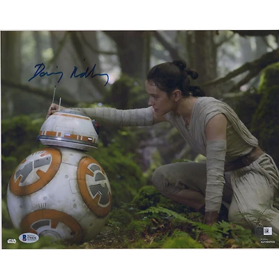 Daisy Ridley Star Wars: The Last Jedi Autographed 12" x 18" with BB-8 Photograph - BAS