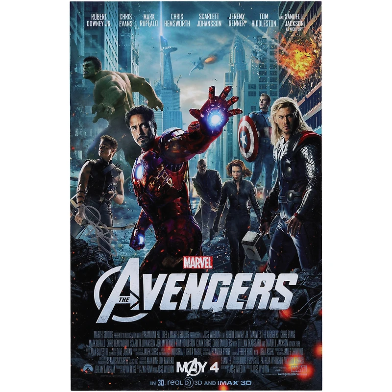 Don Cheadle The Avengers Autographed 11" x 17" Movie Poster
