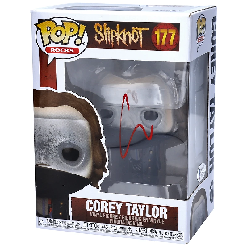 Corey Taylor Slipknot Autographed #177 Funko Pop! Signed in Light Red - Beckett