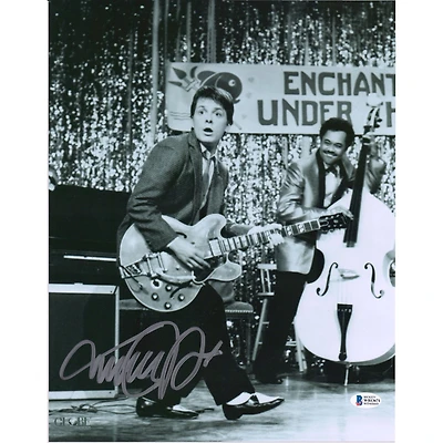 Michael J. Fox Back to the Future Autographed 11" x 14" Playing Guitar Photograph - BAS