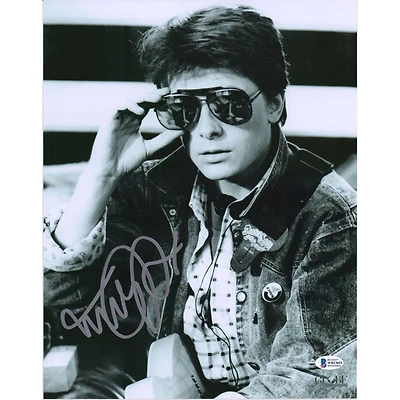 Michael J. Fox Back to the Future Autographed 11" x 14" Wearing Glasses Photograph - BAS