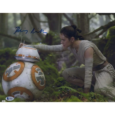 Daisy Ridley Star Wars Autographed 11" x 14" The Force Awakens with BB-8 Photograph - Beckett