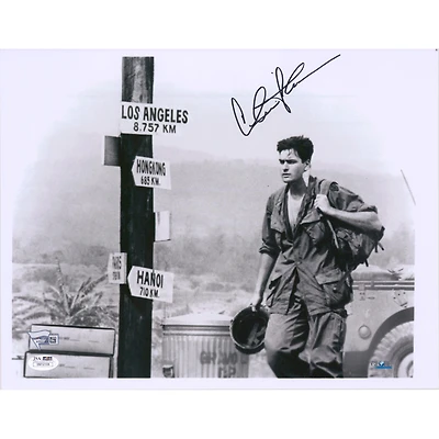 Charlie Sheen Platoon Autographed 11" x 14" Photograph - JSA
