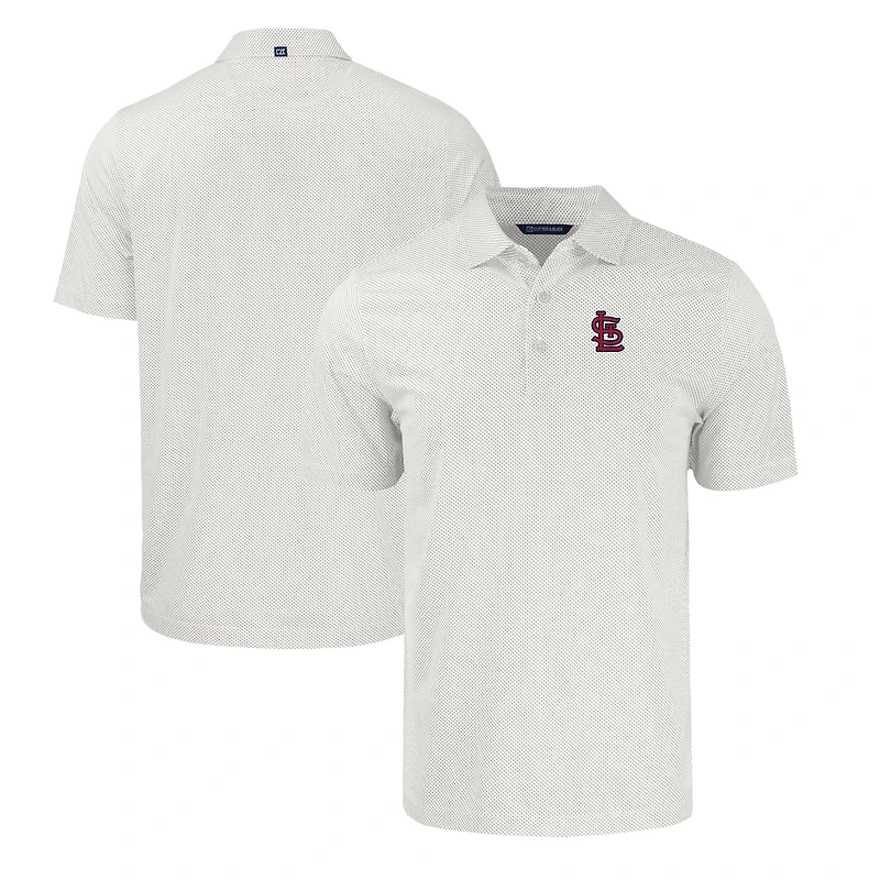 Men's Cutter & Buck White/Gray St. Louis Cardinals Big & Tall Pike Eco Symmetry Print Stretch Recycled Polo