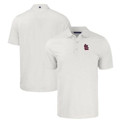 Men's Cutter & Buck White/Gray St. Louis Cardinals Big & Tall Pike Eco Symmetry Print Stretch Recycled Polo