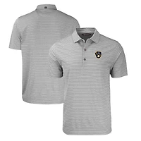 Men's Cutter & Buck Heather Gray Milwaukee Brewers Big & Tall Forge Eco Heathered Stripe Stretch Recycled Polo