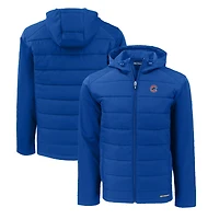 Men's Cutter & Buck Royal Chicago Cubs Evoke Hybrid Eco Softshell Recycled Full-Zip Hoodie