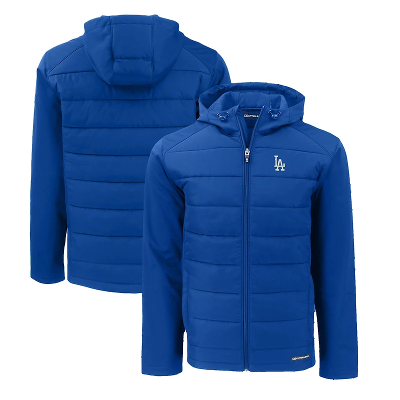 Men's Cutter & Buck Royal Los Angeles Dodgers Evoke Hybrid Eco Softshell Recycled Full-Zip Hoodie