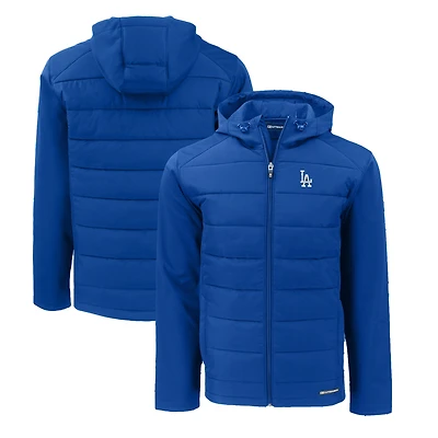 Men's Cutter & Buck Royal Los Angeles Dodgers Evoke Hybrid Eco Softshell Recycled Full-Zip Hoodie