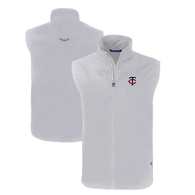 Men's Cutter & Buck Gray Minnesota Twins Charter Eco Recycled Full-Zip Vest