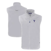 Men's Cutter & Buck Gray Texas Rangers Charter Eco Recycled Full-Zip Vest