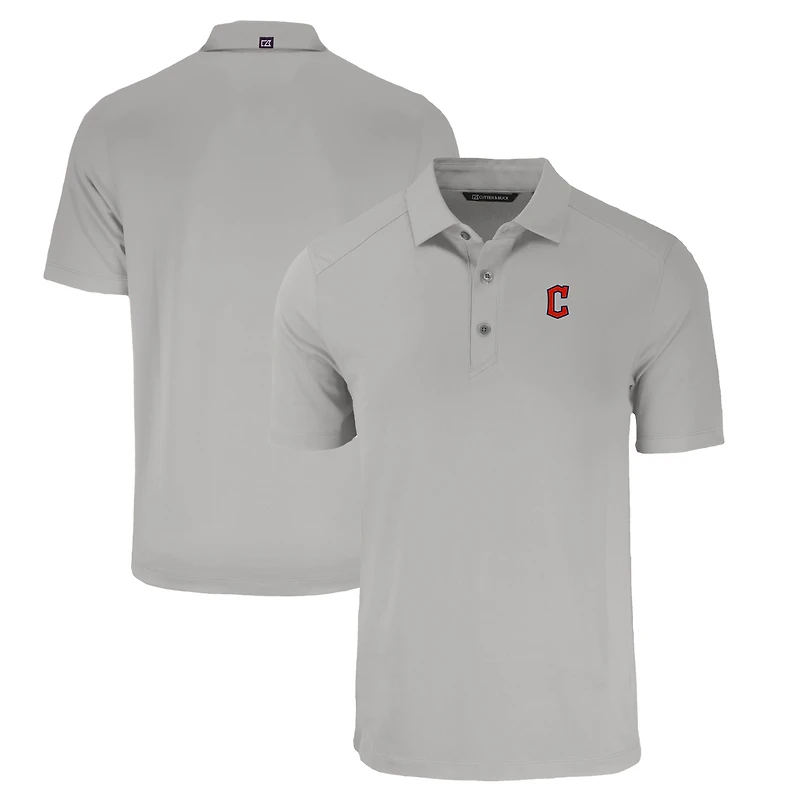 Men's Cutter & Buck Gray Cleveland Guardians Forge Eco Stretch Recycled Polo