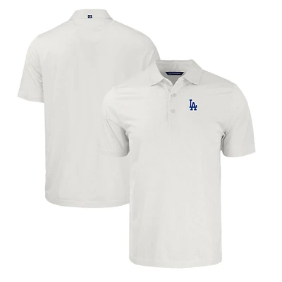 Men's Cutter & Buck Gray/White Los Angeles Dodgers Pike Eco Symmetry Print Stretch Recycled Polo