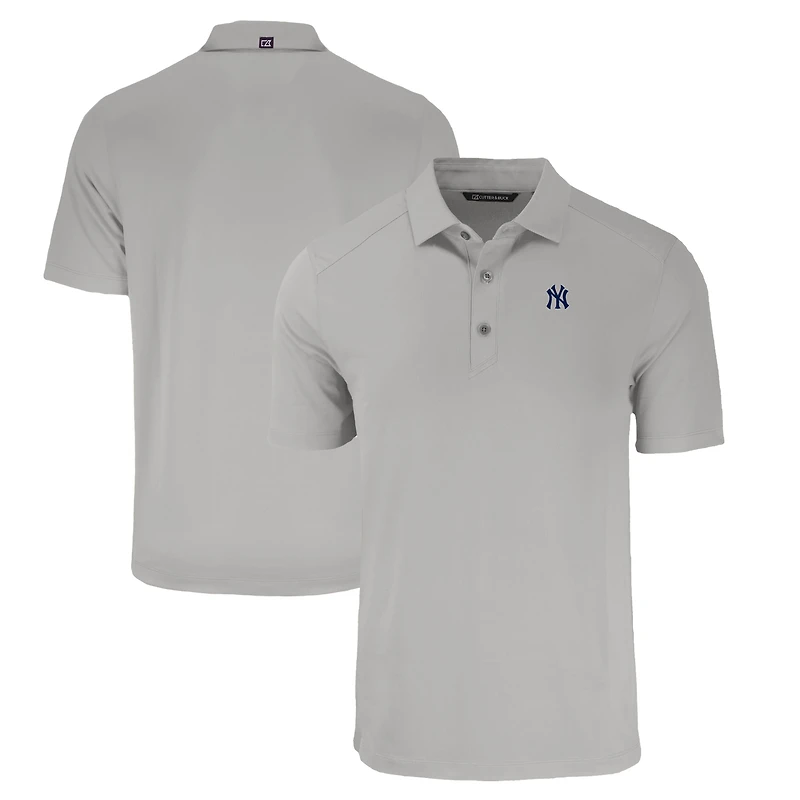 Men's Cutter & Buck Gray New York Yankees Forge Eco Stretch Recycled Polo