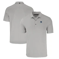 Men's Cutter & Buck Gray New York Yankees Forge Eco Stretch Recycled Polo