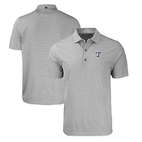 Men's Cutter & Buck Heather Gray Texas Rangers Forge Eco Heathered Stripe Stretch Recycled Polo