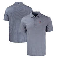 Men's Cutter & Buck Navy/White Chicago Cubs Forge Eco Double Stripe Stretch Recycled Polo
