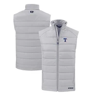 Men's Cutter & Buck Gray Texas Rangers Evoke Hybrid Eco Softshell Recycled Full-Zip Vest