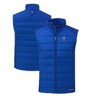 Men's Cutter & Buck Royal Texas Rangers Evoke Hybrid Eco Softshell Recycled Full-Zip Vest