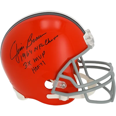 Jim Brown Cleveland Browns Autographed Replica TK Helmet with Multiple Inscriptions