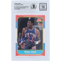 Patrick Ewing New York Knicks Autographed 1986 Fleer Series 1 #32 Beckett Fanatics Witnessed Authenticated 10 Rookie Card