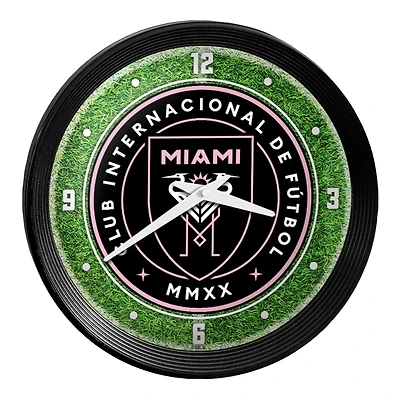 Inter Miami CF 15" Ribbed Frame Field Wall Clock