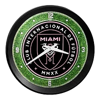 Inter Miami CF 15" Ribbed Frame Field Wall Clock